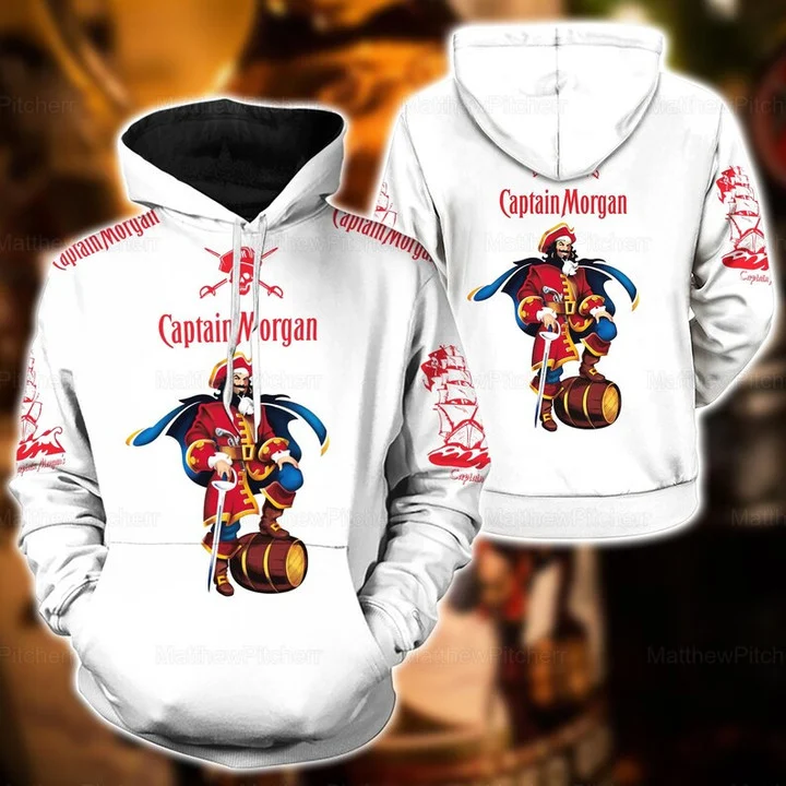 Captain Morgan All Over Print Hoodie, Zip-Up Hoodie - Image 2