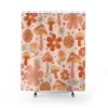 Retro Mushroom Boho Shower Curtain Woodland Curtain Shower