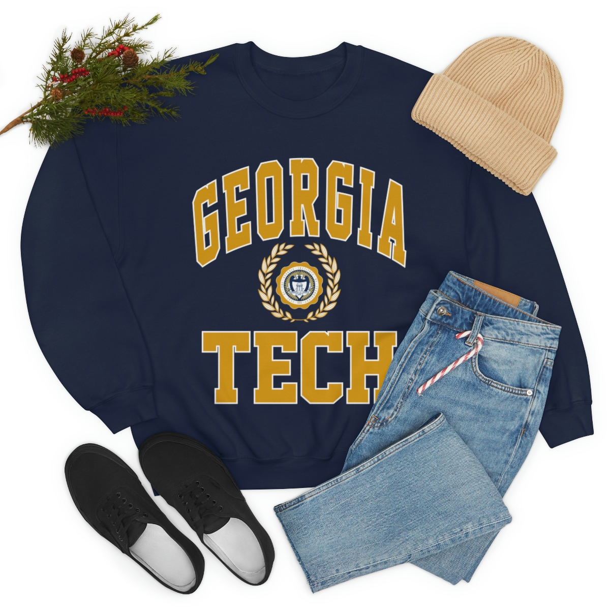 Vintage Style 90’s University Georgia Tech Sweatshirt T-shirt Ideal Gift for NFL Fans