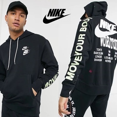 NIKE SPORTSWEAR WORLD TOUR FRENCH TERRY All Over Print 3D Hoodie with Nike Logo - Image 2
