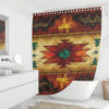 Southwestern Native American Pattern Shower Curtain, Waterproof Fabric Bath Curtain for Bathroom Decor