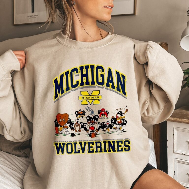 Vintage Michigan Wolverines Looney Tunes Shirt, NCAA Michigan Wolverines Sweatshirt, University of Michigan Shirt, Michigan State shirt