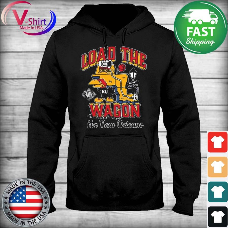 2022 Load The Wagon For New Orleans Kansas Jayhawks Shirt, Kansas Basketball Shirts Gifts - Image 4