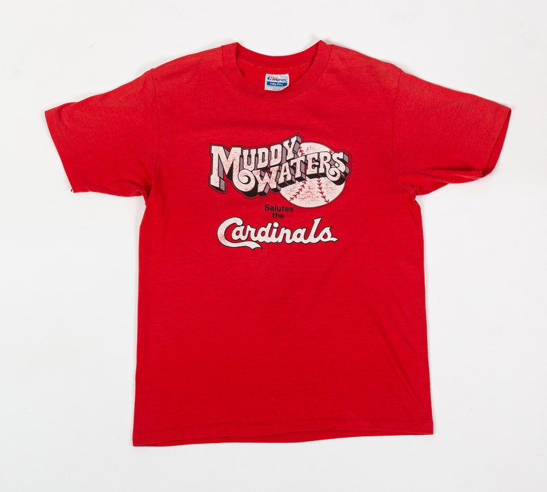 80S Muddy Waters Salutes The Cardinals T Shirt, Vintage Red St. Louis Sweatshirt Hoodie Full Size
