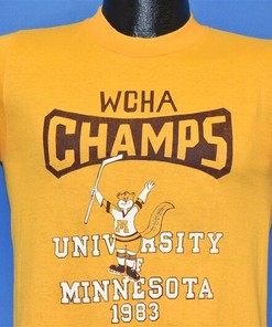 80S University Minnesota Wcha Champs 1983 Hockey Golden Gophers T-Shirt, Football Lover Gifts