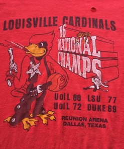 80S Vintage Louisville Cardinals University 1986 National Champs, College Ncaa T-Shirt, Gift Fans