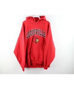 90S Mens Xl Faded University Of Louisville Spell Out Hoodie Sweatshirt, Vintage Mens Hoodie, 1990S