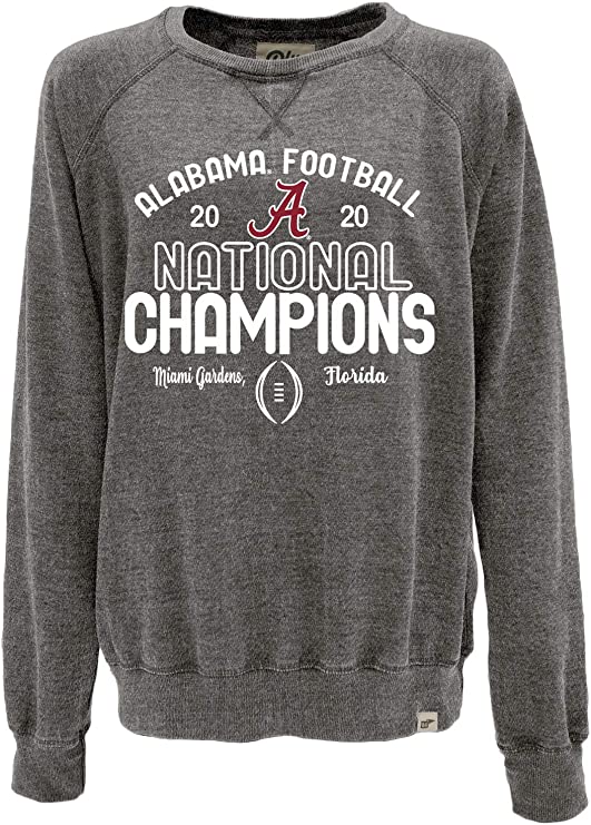 Alabama Crimson Tide National Champs Burnout Crewneck Sweatshirt 2020-2021
