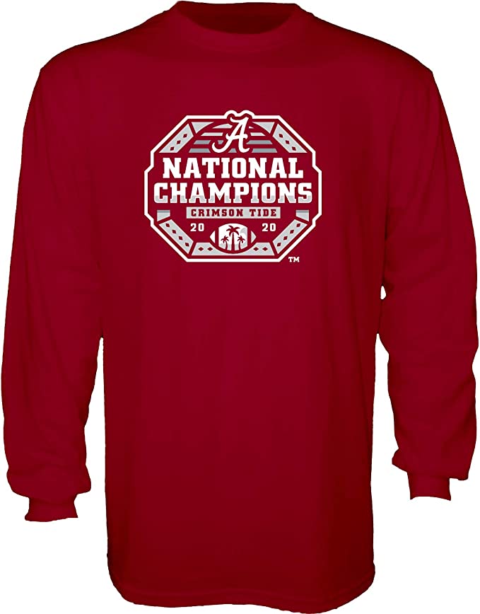 Alabama Crimson Tide National Champs Long Sleeve Shirt 2020-2021 Official Logo