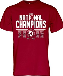 Alabama Crimson Tide National Champs Shirt 2020-2021 Number 1 Hoodie Sweatshirt Full Size Gifts For Ncaa Fans