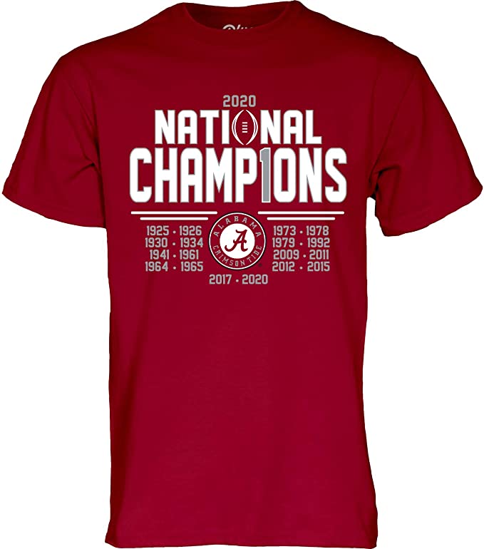 Alabama Crimson Tide National Champs Shirt 2020-2021 Number 1 Hoodie Sweatshirt Full Size Gifts For Ncaa Fans