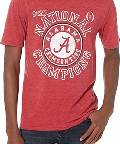 Alabama Crimson Tide National Champs Triblend Shirt 2020-2021 Vintage Icon Heather