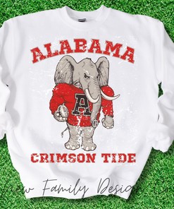 Alabama Retro Elephant Sweatshirt, Retro U A Football Shirt, College Shirts