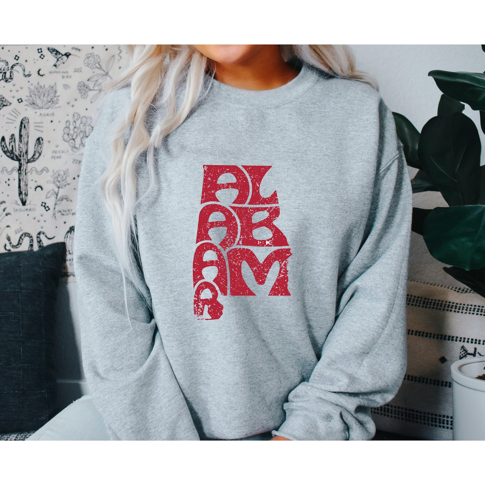 Alabama State Sweatshirt, Alabama Crewneck Sweatshirt, Ncaa Alabama Shirts - Image 3