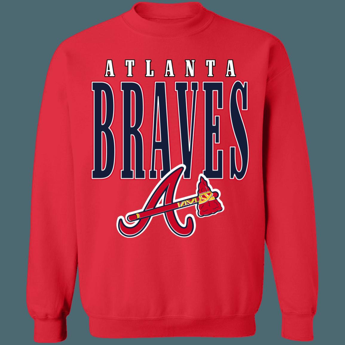 Atlanta Braves Vintage 90's MLB Crewneck Sweatshirt Hoodie Shirt Gifts for MLB Fans - Image 2