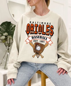 Baltimore Baseball Crewneck Sweatshirt, Vintage Baltimore Baseball Shirt, Baltimore MLB Shirt, Baseball Fan Gifts