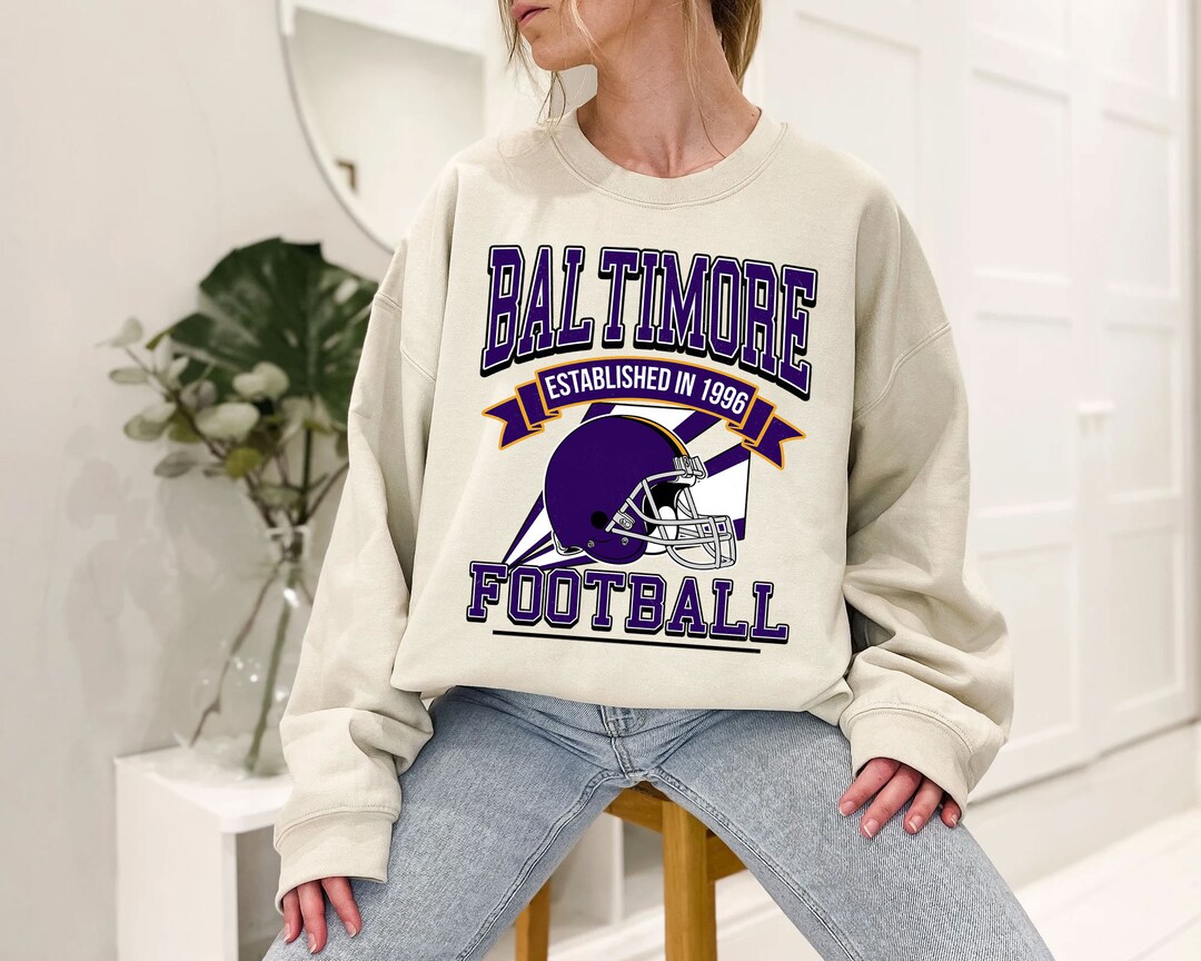 Baltimore Football Sweatshirt, Vintage Baltimore Football Shirt for NFL Fans