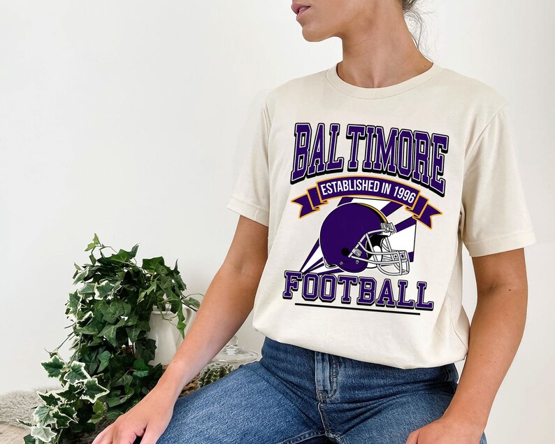 Baltimore Football Sweatshirt, Vintage Baltimore Football Shirt for NFL Fans - Image 4