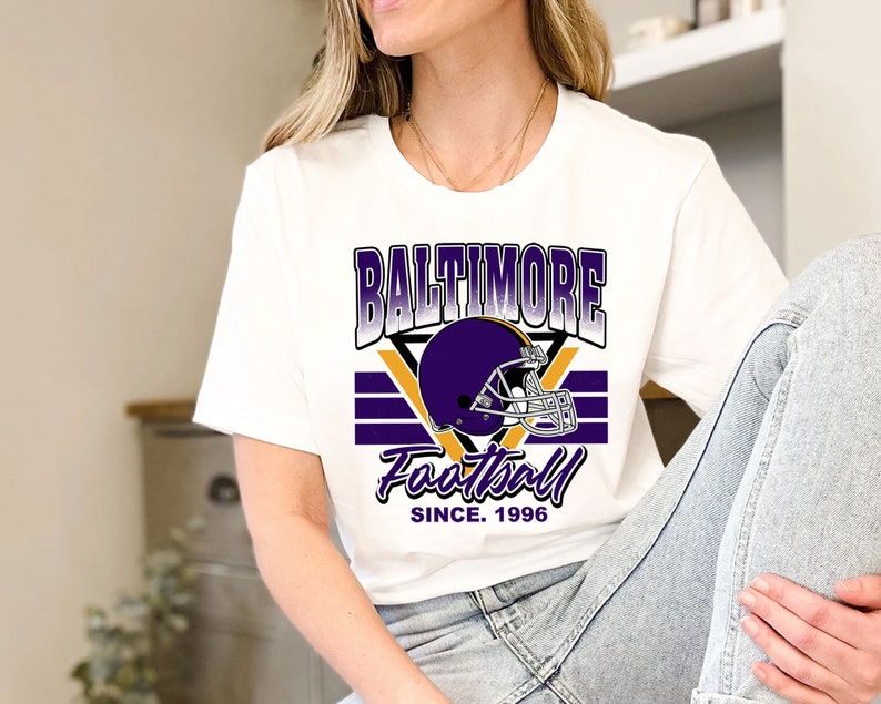 Baltimore Football Team Sweatshirt, Retro Baltimore Football Shirt for NFL Fans - Image 3