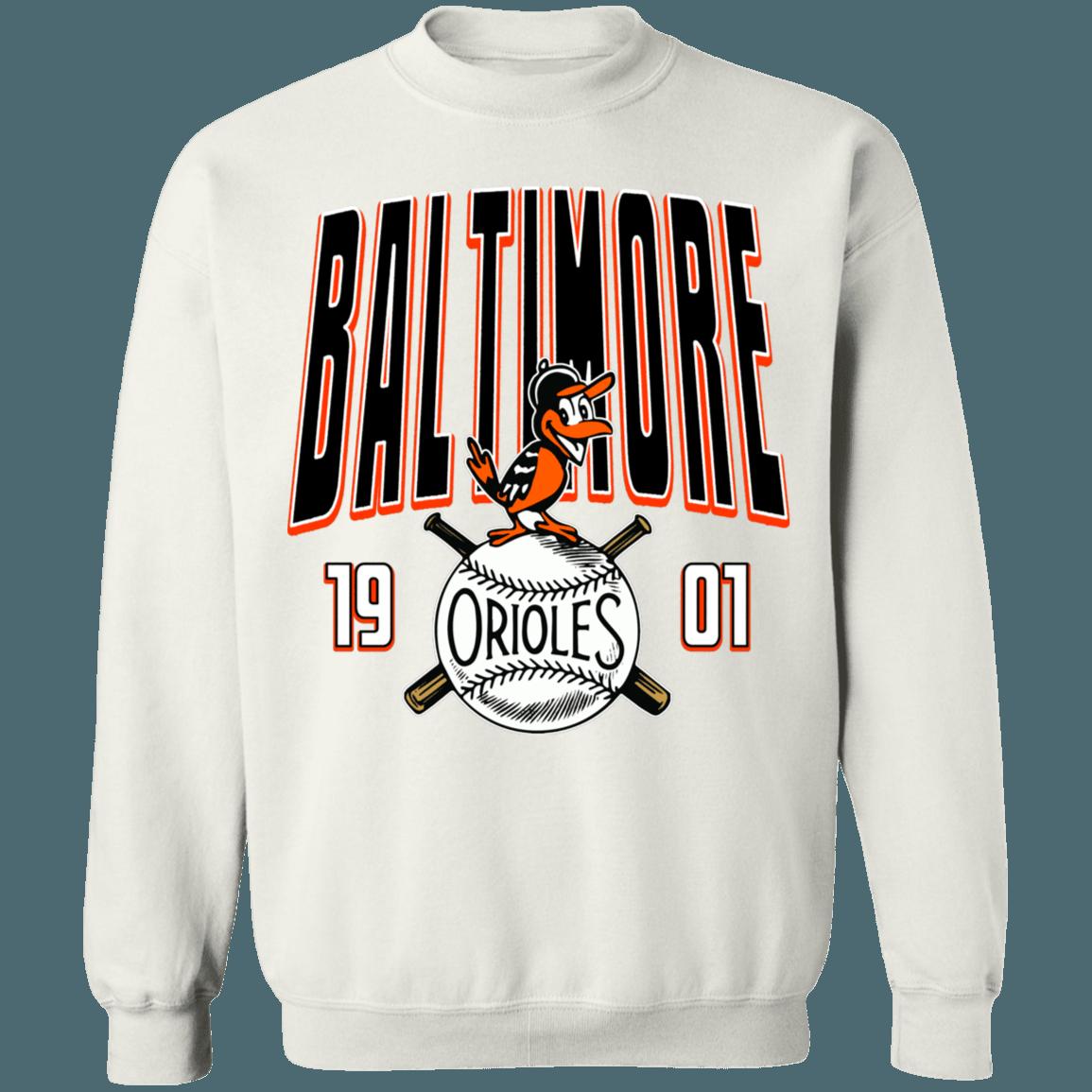 Baltimore Orioles 1901 Vintage MLB Crewneck Sweatshirt Hoodie Shirt - Image 3