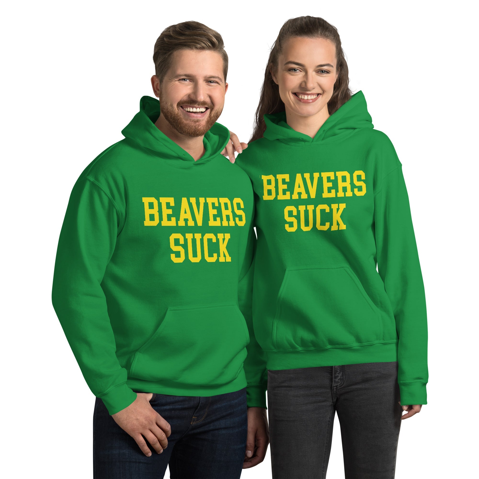 Beavers Suck Oregon Rivalry Hoodie Sweatshirt Sport Shirt Green - Image 2