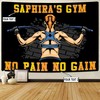 Bodybuilding Women Banner Flag Tapestry Home Gym Decor Gym Gift No Pain No Gain, Motivational Fitness Inspiration Flag