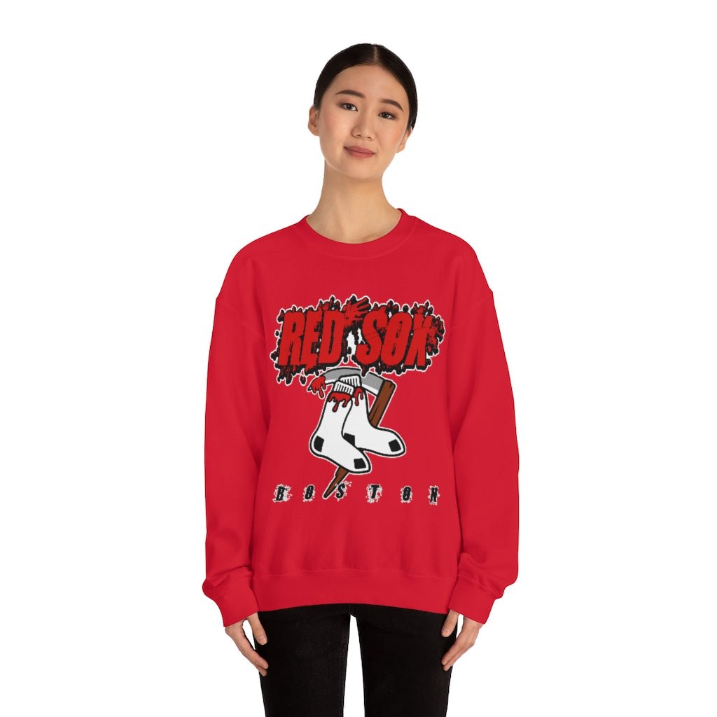Boston Red Sox HALLOWEEN Retro MLB Crewneck Sweatshirt Hoodie Shirt for Baseball Fans - Image 2