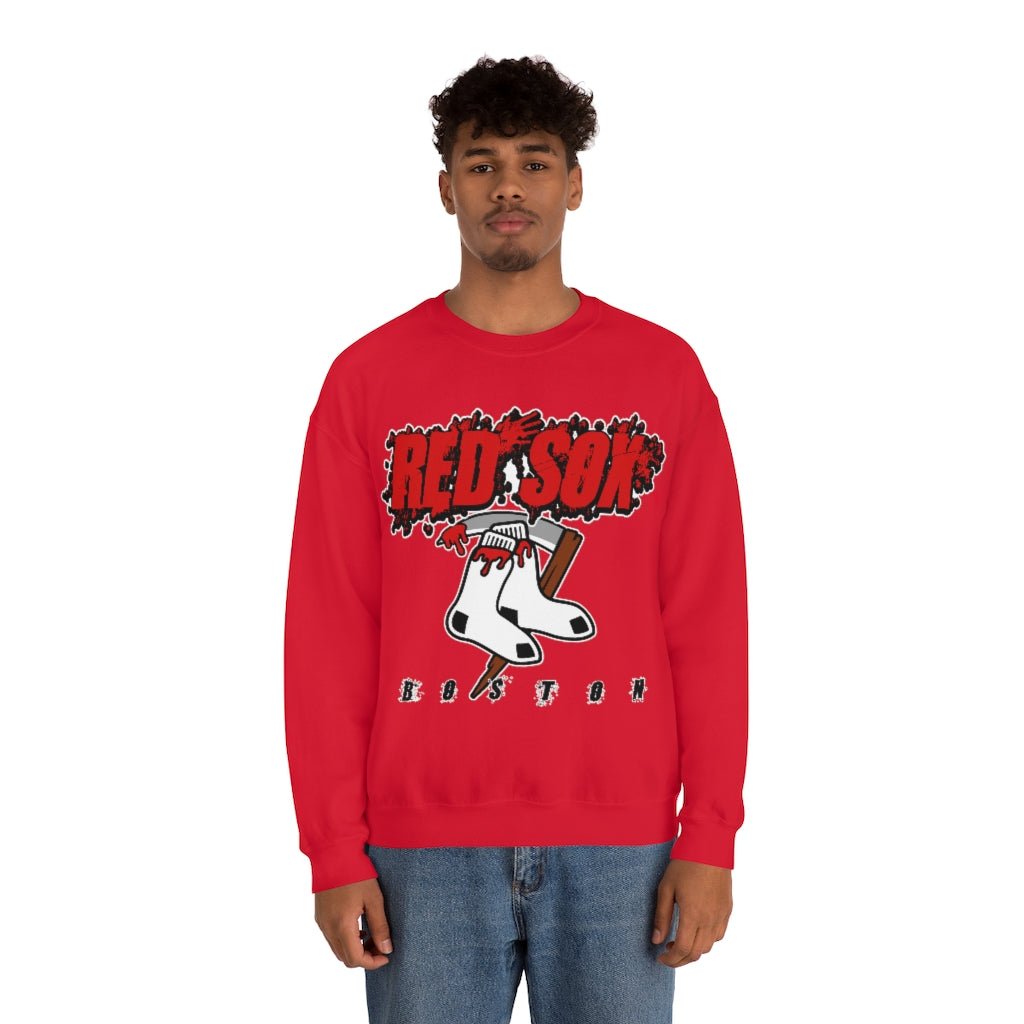 Boston Red Sox HALLOWEEN Retro MLB Crewneck Sweatshirt Hoodie Shirt for Baseball Fans - Image 3