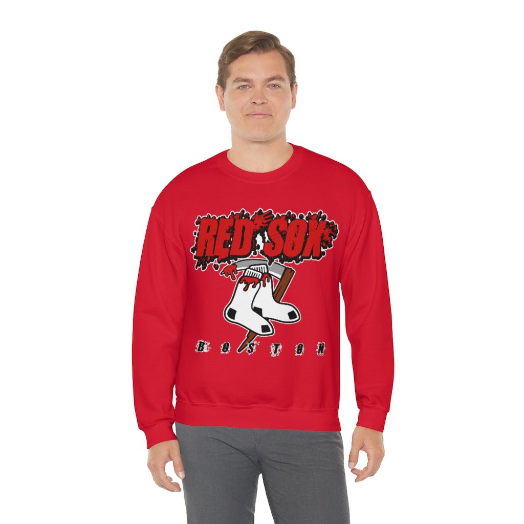 Boston Red Sox HALLOWEEN Retro MLB Crewneck Sweatshirt Hoodie Shirt for Baseball Fans - Image 4
