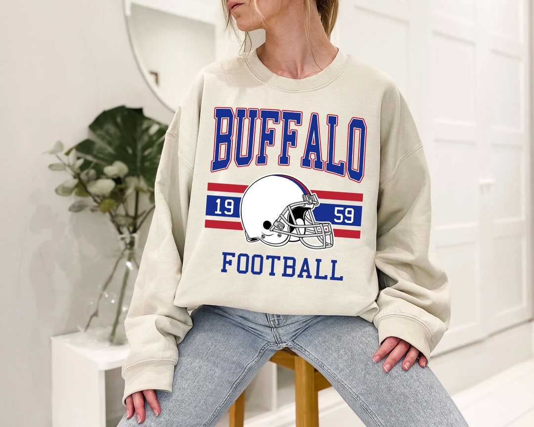 Buffalo Football Sweatshirt, Vintage Retro Buffalo Football Shirt for NFL Fans