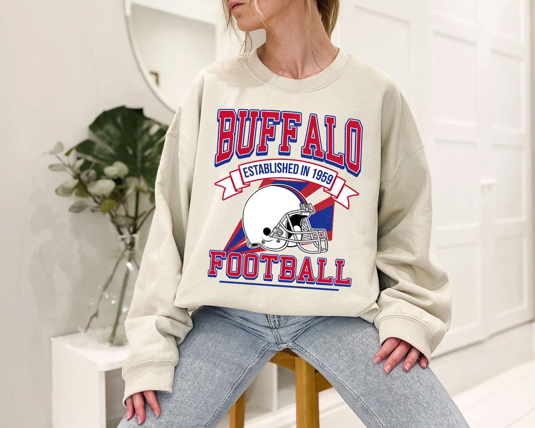 Buffalo Football Team Sweatshirt, Retro Buffalo Football Shirt for NFL Fans