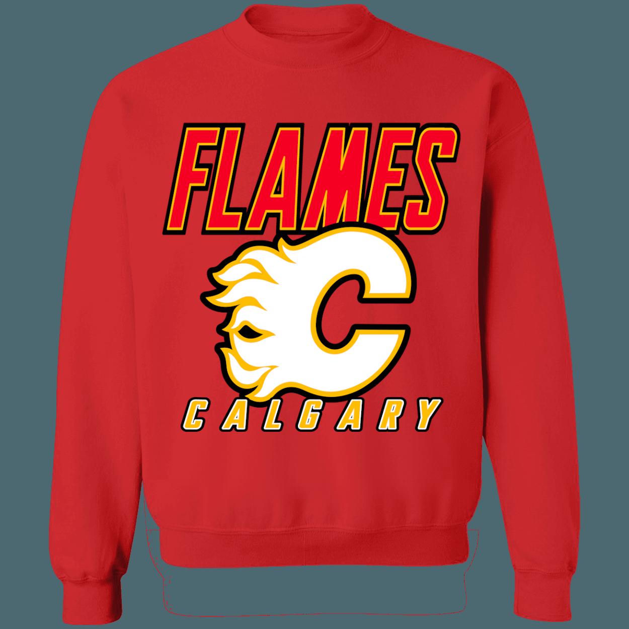 Calgary Flames 90's Retro NHL Sweatshirt Hoodie TShirt For Hockey Lovers - Image 4