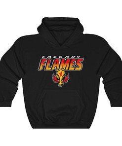 Calgary Flames Vintage NHL Heavyweight Pullover Hoodie Sweatshirt Sport Shirt
