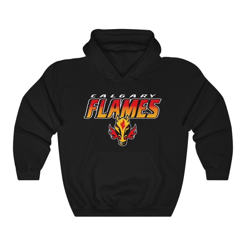 Calgary Flames Vintage NHL Heavyweight Pullover Hoodie Sweatshirt Sport Shirt