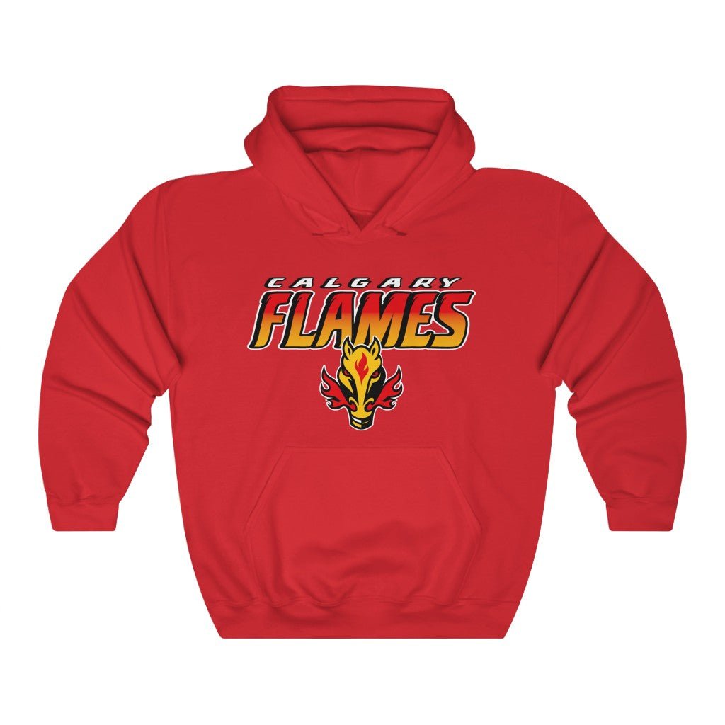 Calgary Flames Vintage NHL Heavyweight Pullover Hoodie Sweatshirt Sport Shirt - Image 2