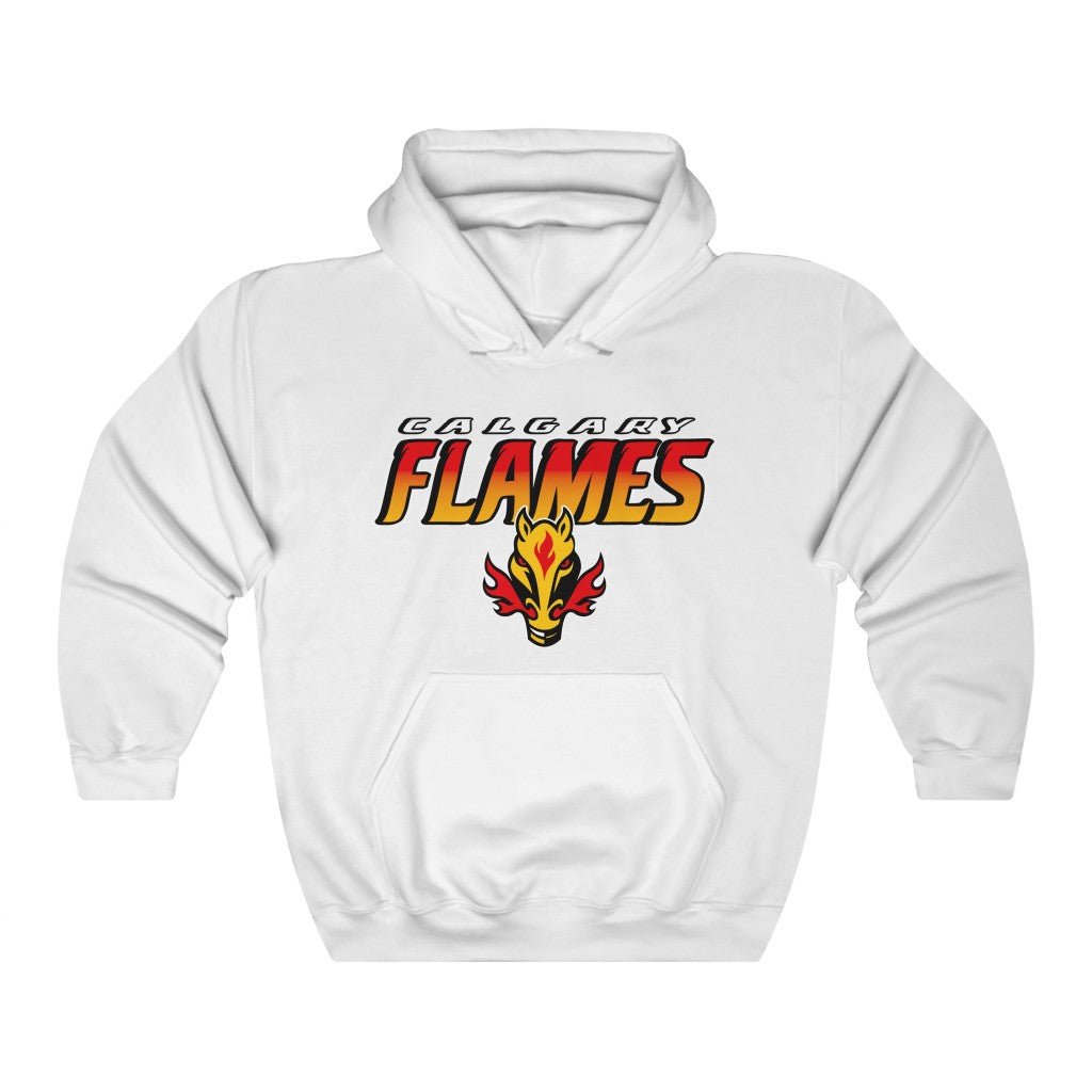 Calgary Flames Vintage NHL Heavyweight Pullover Hoodie Sweatshirt Sport Shirt - Image 3