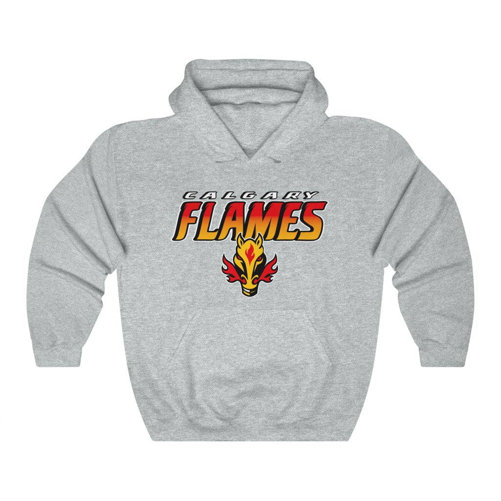 Calgary Flames Vintage NHL Heavyweight Pullover Hoodie Sweatshirt Sport Shirt - Image 4