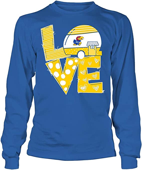 Camping Kansas Jayhawks Shirt, Kansas Basketball Shirts Gifts - Image 4