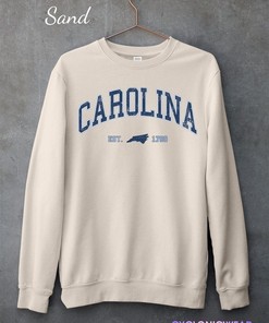 Carolina College Sweatshirt, Vintage Carolina Sweatshirt, Carolina Fan Crewneck, Distressed Carolina Sweatshirt