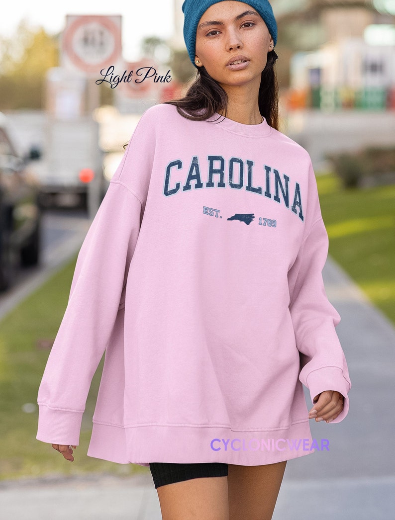 Carolina College Sweatshirt, Vintage Carolina Sweatshirt, Carolina Fan Crewneck, Distressed Carolina Sweatshirt - Image 3