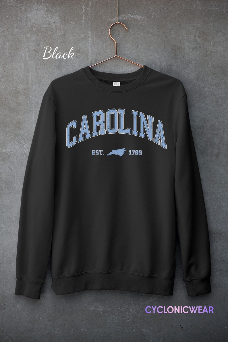 Carolina College Sweatshirt, Vintage Carolina Sweatshirt, Carolina Fan Crewneck, Distressed Carolina Sweatshirt - Image 4