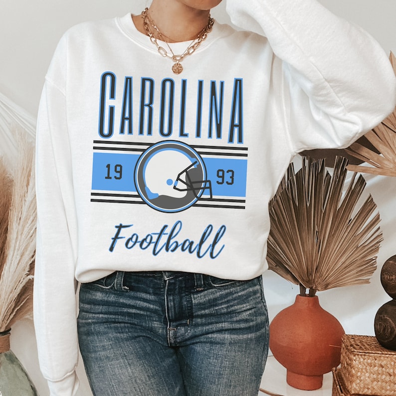 Carolina Football Retro Crewneck Sweatshirt, Vintage Carolina Shirt, Cute Gift For Her, Carolina Tailgate Shirt - Image 2