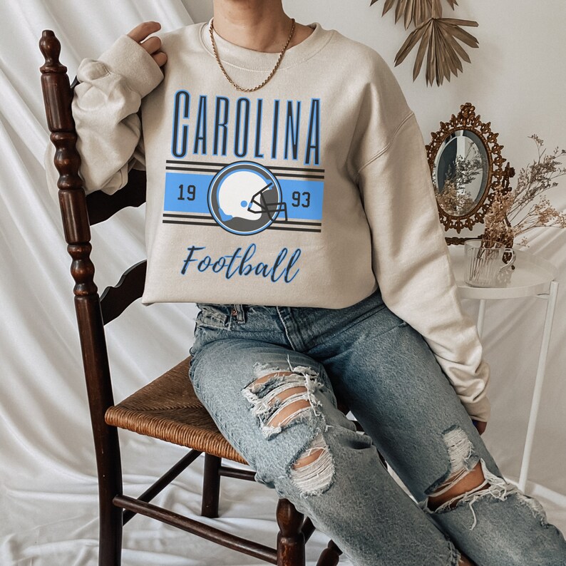 Carolina Football Retro Crewneck Sweatshirt, Vintage Carolina Shirt, Cute Gift For Her, Carolina Tailgate Shirt - Image 3