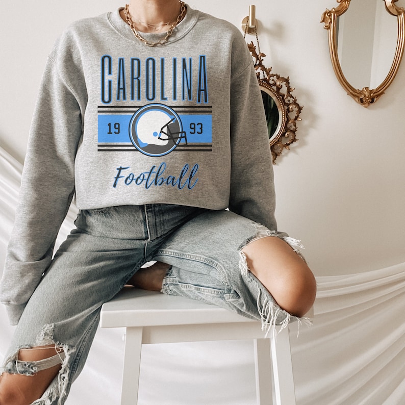 Carolina Football Retro Crewneck Sweatshirt, Vintage Carolina Shirt, Cute Gift For Her, Carolina Tailgate Shirt - Image 4