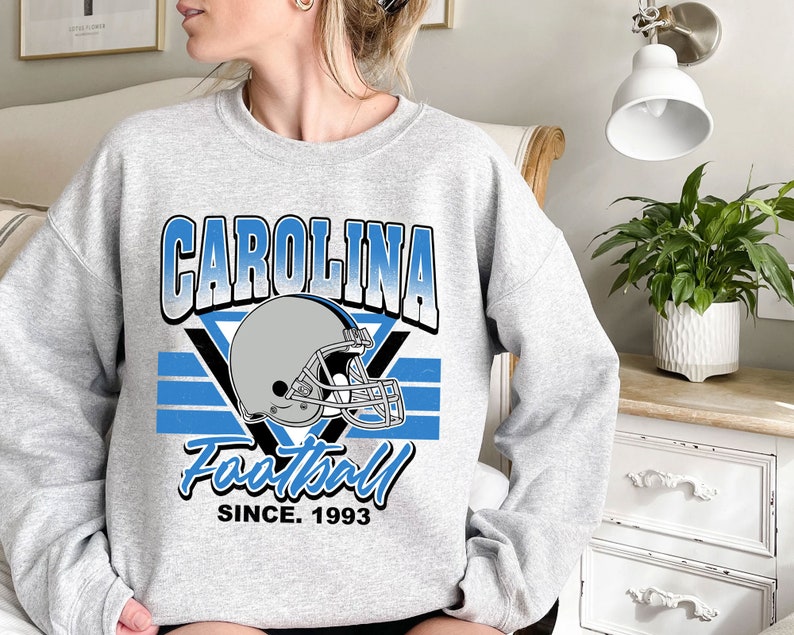 Carolina Football Team Sweatshirt, Retro Carolina Football Shirt for NFL Fans - Image 2