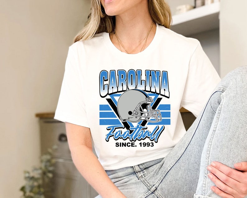 Carolina Football Team Sweatshirt, Retro Carolina Football Shirt for NFL Fans - Image 3