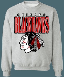 Chicago Blackhawks BLACKOUT Retro NHL Sweatshirt Hoodie TShirt For Hockey Lovers
