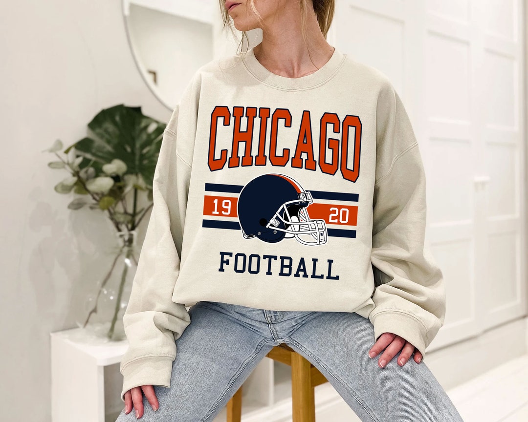 Chicago Football Sweatshirt, Vintage Retro Chicago Football Shirt for NFL Fans