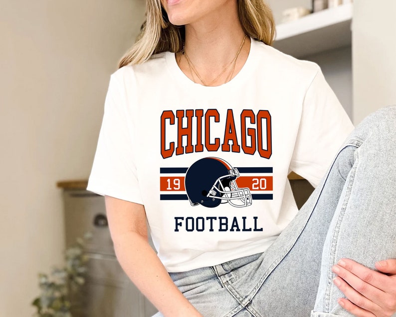 Chicago Football Sweatshirt, Vintage Retro Chicago Football Shirt for NFL Fans - Image 3