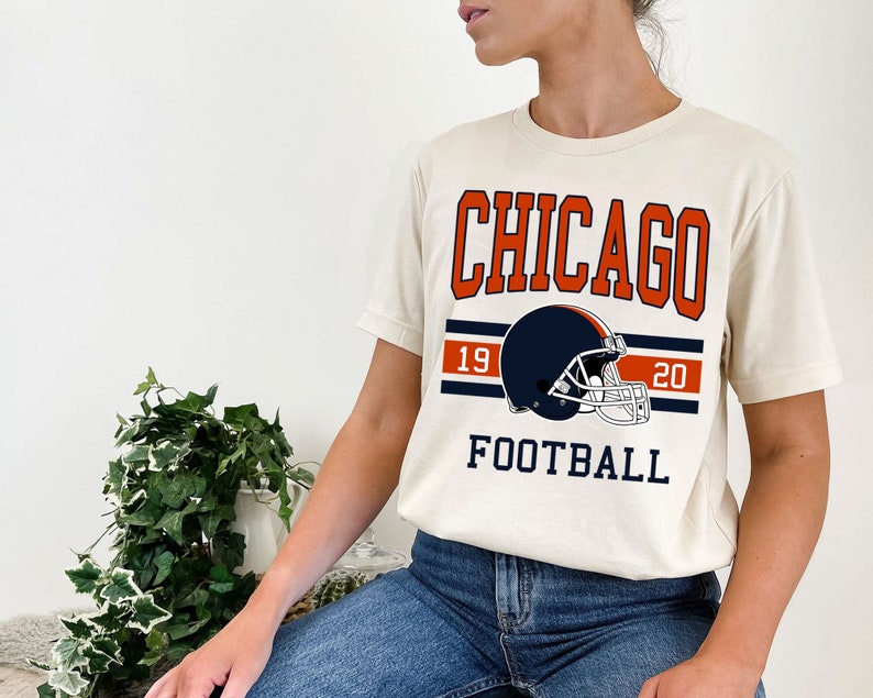 Chicago Football Sweatshirt, Vintage Retro Chicago Football Shirt for NFL Fans - Image 4